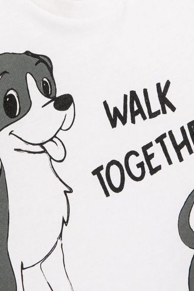 Koton Baby Boy T-Shirt Short Sleeve Dog Printed Crew Neck Cotton - photo 4