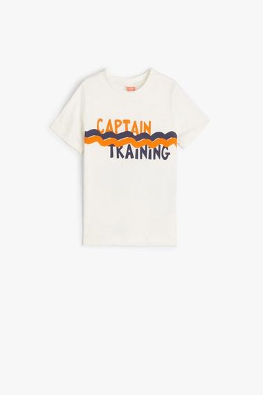 Koton Baby Boy T-Shirt Short Sleeve Slogan Printed Cotton - photo 1