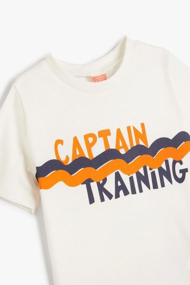 Koton Baby Boy T-Shirt Short Sleeve Slogan Printed Cotton - photo 3