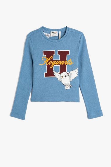 تيشيرت هاري بوتر للأطفال بأكمام طويلة، بياقة دائرية، مصنوعة من مواد معاد تدويرها، مت available بأحجام متعددة - صورة 1