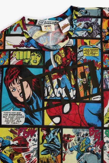 Футболка для хлопчиків Marvel з коротким рукавом, ліцензійна, бавовняна, чорна, доступна в розмірах 7-8, 9-10, 13-14 років - фото 3