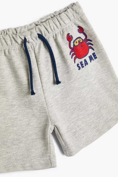 Koton Baby Boy Shorts Tie Waist Elastic Crab Printed - photo 3