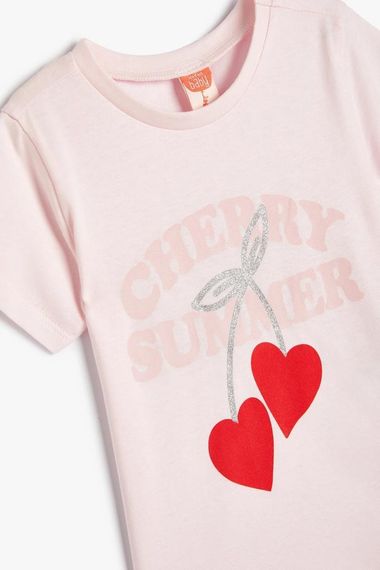 Koton Baby Girl T-Shirt Heart Printed Short Sleeve Cycling Cotton - photo 3