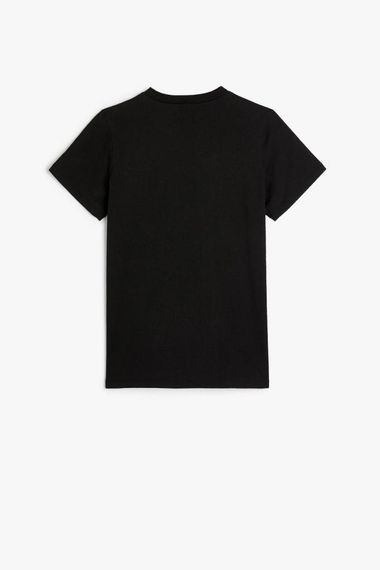 تي شيرت قطني للأولاد بأكمام قصيرة مطبوع عليه سمكة قرش من كوتون - صورة 2