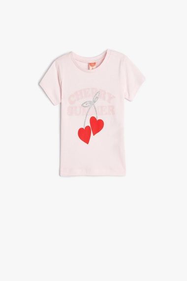 Koton Baby Girl T-Shirt Heart Printed Short Sleeve Cycling Cotton - photo 1