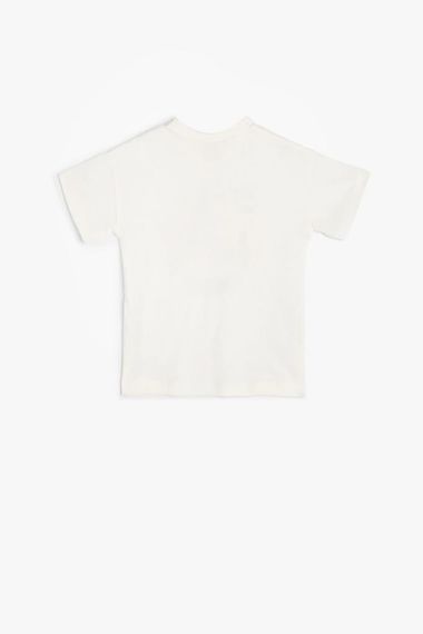 تي شيرت كوتون بيبي بوي قطن بأكمام قصيرة وطبعة شعار - صورة 2