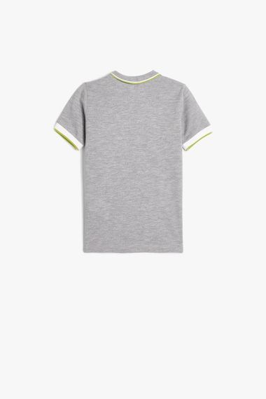 Koton Erkek Bebek Polo Yaka Tişört Kısa Kollu Dinozor İşleme Detaylı Düğmeli - fotoğraf 2