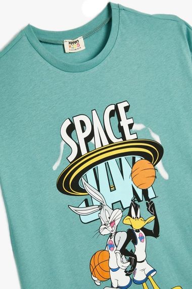 Футболка для мальчиков Koton с принтом Space Jam, короткий рукав, круглый вырез, 100% хлопок, размеры 4-5 лет, 9-10 лет, 11-12 лет, цвет: синий - фото 3