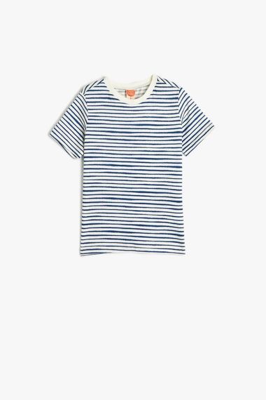 Футболка Котон для хлопчиків, короткий рукав, круглий виріз, бавовняна, без шкідливих барвників, для дітей від 12 до 36 місяців, колір еcru - фото 1