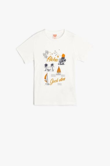 Koton Erkek Bebek Tişört Yaz Temalı Kısa Kollu Bisiklet Yaka Pamuklu - photo 1