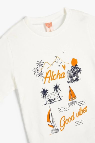 Koton Erkek Bebek Tişört Yaz Temalı Kısa Kollu Bisiklet Yaka Pamuklu - photo 3