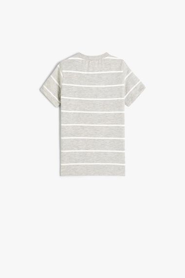 Футболка для мальчиков Koton с коротким рукавом, солнечным принтом и круглым вырезом, для возраста 4-5 лет и 24-36 месяцев, цвет экрю - фото 2