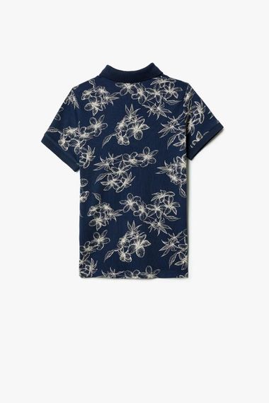 تي شيرت بولو قصير الأكمام للأطفال من كوتون، مزخرف بتفاصيل أزرار، 100% قطن، متوفر بأحجام 5-6، 9-10، و11-12 سنة باللون الكحلي - صورة 2