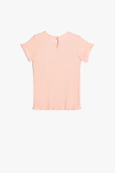 Koton Kız Bebek Tişört Kısa Kollu Bisiklet Yaka Ribanalı Pamuklu - photo 2