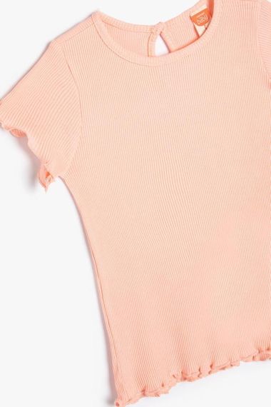 Koton Kız Bebek Tişört Kısa Kollu Bisiklet Yaka Ribanalı Pamuklu - photo 3