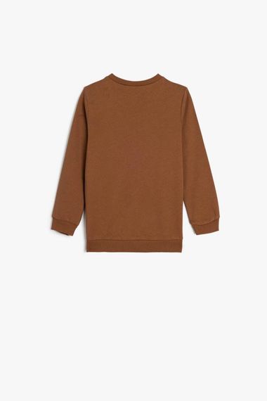 Koton Erkek Bebek Dinozor Baskılı Sweatshirt Uzun Kollu Bisiklet Yaka Pamuklu - fotoğraf 2