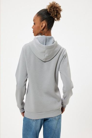 Koton Oversize Kapüşonlu Sweatshirt Kanguru Cep Detaylı Köpek Baskılı Şardonlu - fotoğraf 4