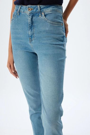 Сині джинси Koton Slim Fit з високою талією та нормальним кроєм, бавовна, 5 розмірів, з кишенями - фото 5