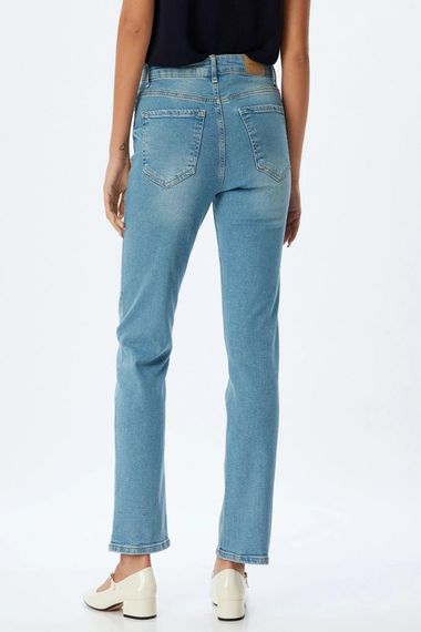 Сині джинси Koton Slim Fit з високою талією та нормальним кроєм, бавовна, 5 розмірів, з кишенями - фото 4