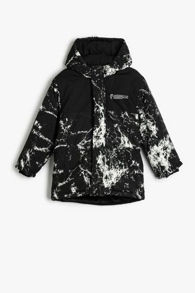 Koton  Çocuk Oversize Kapşonlu Mont Lastik Manşetli Rüzgar Kapaklı - fotoğraf 1