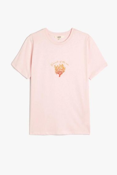 Koton Pamuklu Bisiklet Yaka Kısa Kollu Baskılı Tişört - photo 1