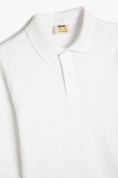 Koton Erkek Çocuk Polo Yaka Basic Tişört Uzun Kollu Pamuklu - fotoğraf 4