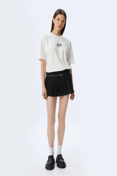 Koton Oversize Arkası Baskılı Sloganlı Bisiklet Yaka Kısa Kollu Tişört - photo 2