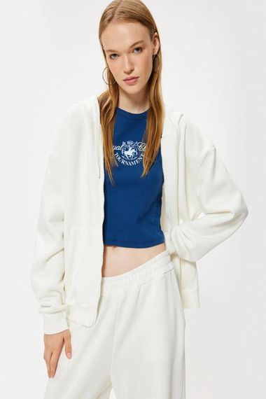 Світшот Koton з капюшоном, oversized, з кишенею-кенгуру, комфортний і стильний для щоденного використання - фото 1