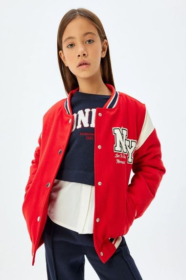 Koton Kız Çocuk Sweatshirt London Şehir Baskılı Bisiklet Yaka Gömlek Etek Ucu Detaylı Şardonlu - photo 2