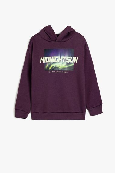 Koton Erkek Çocuk Oversize Kapşonlu Sweatshirt Baskı Detaylı Uzun Kollu - photo 1