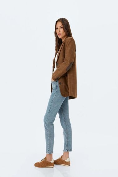 Джинсы Koton с нормальной талией и прямыми штанинами, индиго, идеальны для повседневной носки, 98% хлопка, вместительные карманы - фото 2