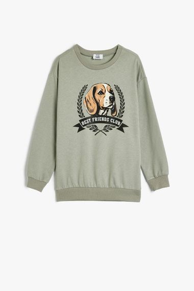 Koton Erkek Çocuk Oversize Sweatshirt Köpek Baskılı Bisiklet Yaka Uzun Kollu Pamuklu - photo 1