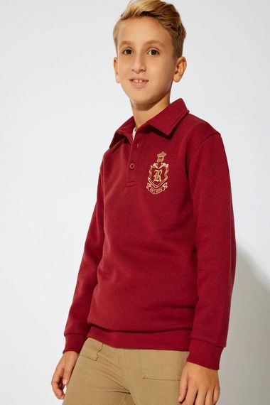 Koton Erkek Çocuk Uzun Kollu İşleme Detaylı Polo Tişört - photo 2