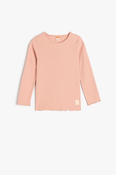 Koton Kız Bebek Pamuklu Bisiklet Yaka Uzun Kollu Basic Tişört - fotoğraf 1