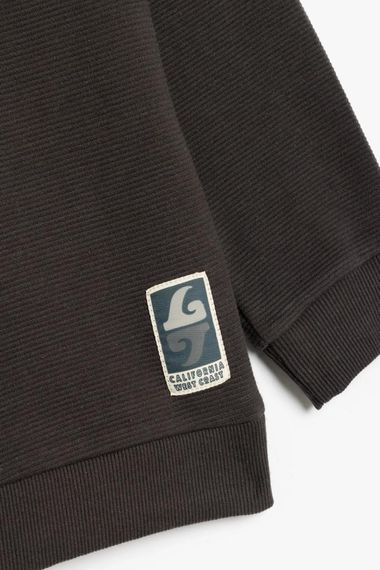 Koton Erkek Çocuk Uzun Kollu Etiket Detaylı Oversize Basic Sweatshirt - photo 3