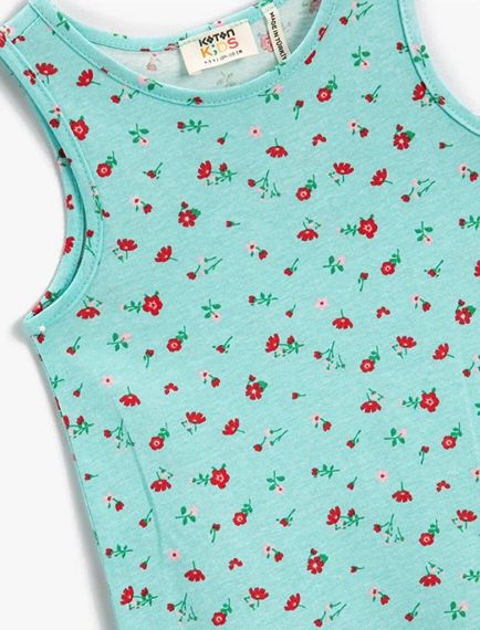 Cotton Girl Floral Sleeveless Dress Cotton