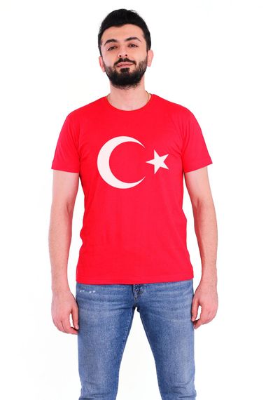 Tshirthane Turkish Flag Crescent Star T-Shirt Men's Tshirt