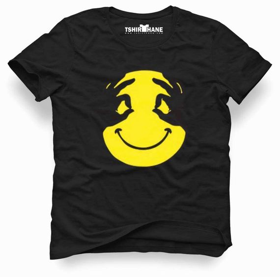 Футболка Tshirthane Smile для мужчин, черная, доступна в размерах S, M, L, XL, XXL, XS