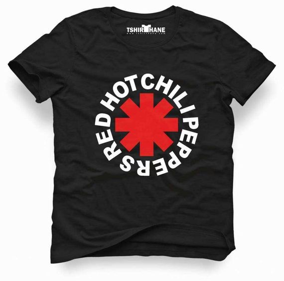 Футболка мужч. Slim Fit с принтом Red Hot Chili Peppers, черного цвета, размеры S, M, L, XL, XS