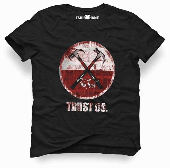 Теніска Pink Floyd Trust Us Rock Metal з принтом, чоловічаSlim Fit, чорна, різні розміри: XXS, S, XL, XS, L, M