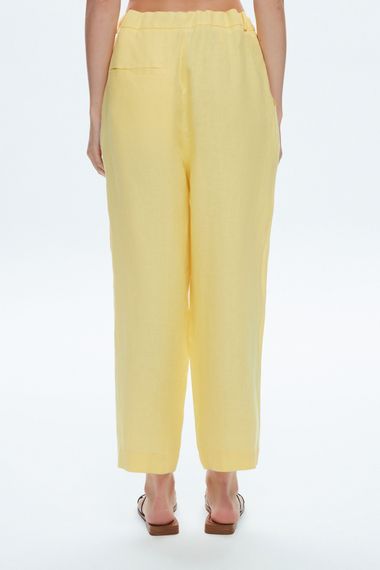 Light Yellow Fashion Passion Pleated Linen Pants - 100% Linen, Sizes 34-42, Machine Wash Cold, Low Iron, No Bleach, Brand: MAVI - photo 4