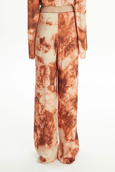 Orange Patterned High-Waisted Flared Trousers by MAVI in Various Sizes - photo 3