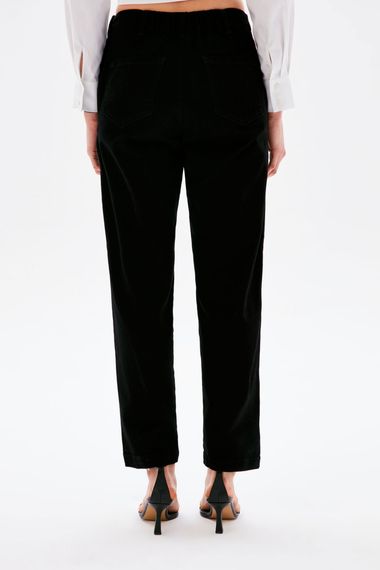 Black Elastic Waistband Button Detail Trousers with Pockets - Regular Fit Cotton Blend by MAVI in Sizes S, L, XL, XXL - photo 3