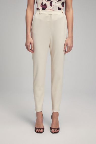 Chic Vanilla Detail Trousers with Pockets, Zip Closure, Eco-Friendly Fabric, Office Style, Mid Rise, Available in S, XS, L, XL, XXL - photo 1