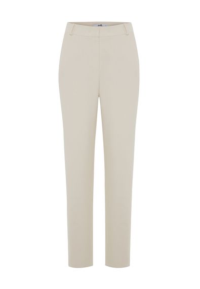 Chic Vanilla Detail Trousers with Pockets, Zip Closure, Eco-Friendly Fabric, Office Style, Mid Rise, Available in S, XS, L, XL, XXL - photo 5