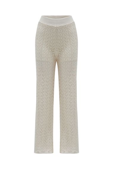 Beige Fashion Passion Openwork Knit Pants with 70% Cotton and 30% Polyester, available in sizes XS to XXL - photo 4