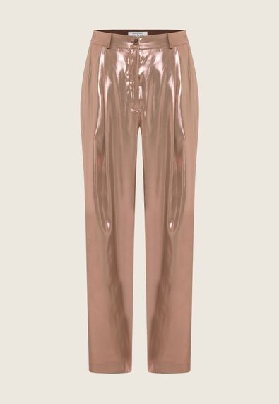 Shiny Gold Fashion Passion Trousers, Mid-Rise, Pleated, 100% Recycled Polyester, Relaxed Fit, Suitable for Day to Night, Available in Sizes 34-44 - photo 4