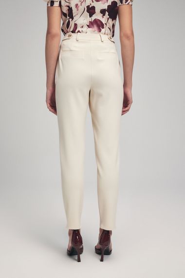 Chic Vanilla Detail Trousers with Pockets, Zip Closure, Eco-Friendly Fabric, Office Style, Mid Rise, Available in S, XS, L, XL, XXL - photo 4