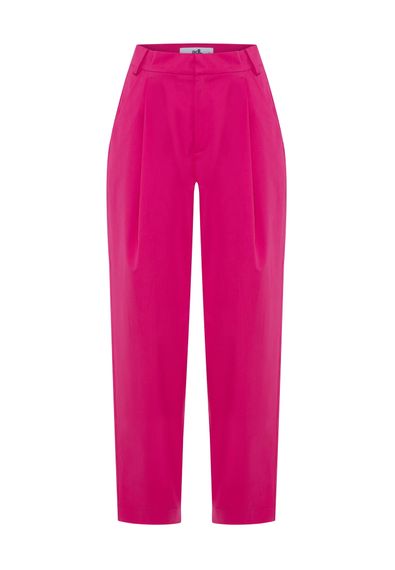 Fuchsia Pleated Chino Pants with Pockets, Comfortable Fit, Mid Rise, Wide Leg, 97% Cotton, 3% Elastane, Casual Style by MAVI - photo 4