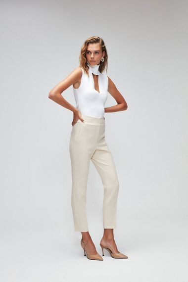 High Waist Trouser by MAVI with Zipper, Embroidered Details, Slim Fit, Available in Sizes 34-48 - photo 2